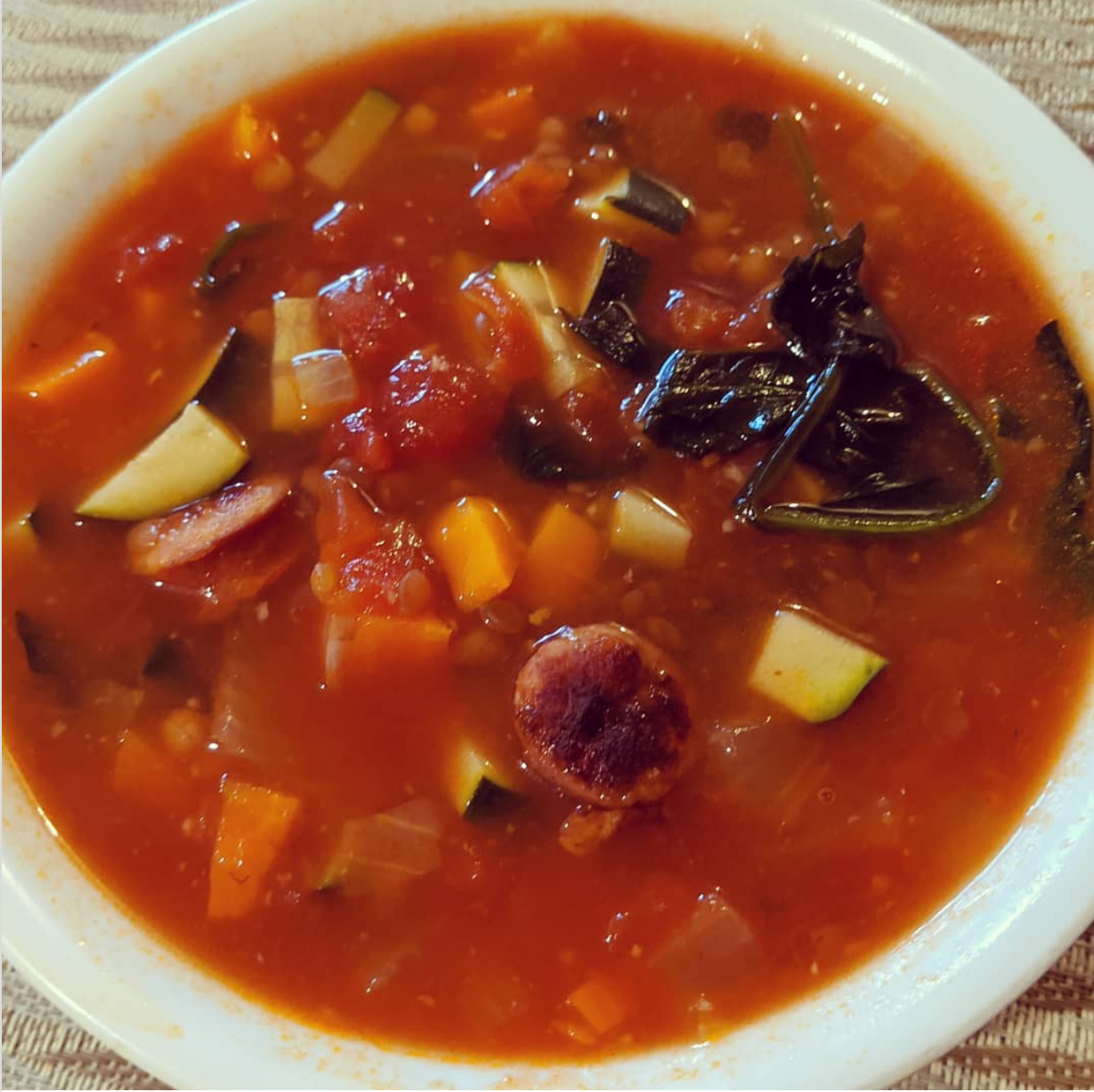 Chorizo, Lentil and Vegetable Soup